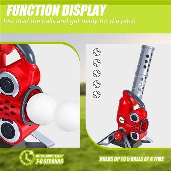 Baseball Pitching Machine Powered Battery Sports Baseball Launcher - Picture 2 of 7